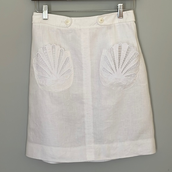 WHITE LINEN SUMMER SKIRT - Picture 3 of 12